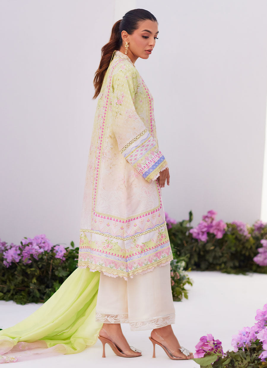 Farah Talib Aziz | Zaza Prints 24 | PEAR OMBRÈ SHIRT AND DUPATTA by Farah Talib Aziz - Designer Dress - Type: Ladies Clothes - Available at Libayah - 100% Original