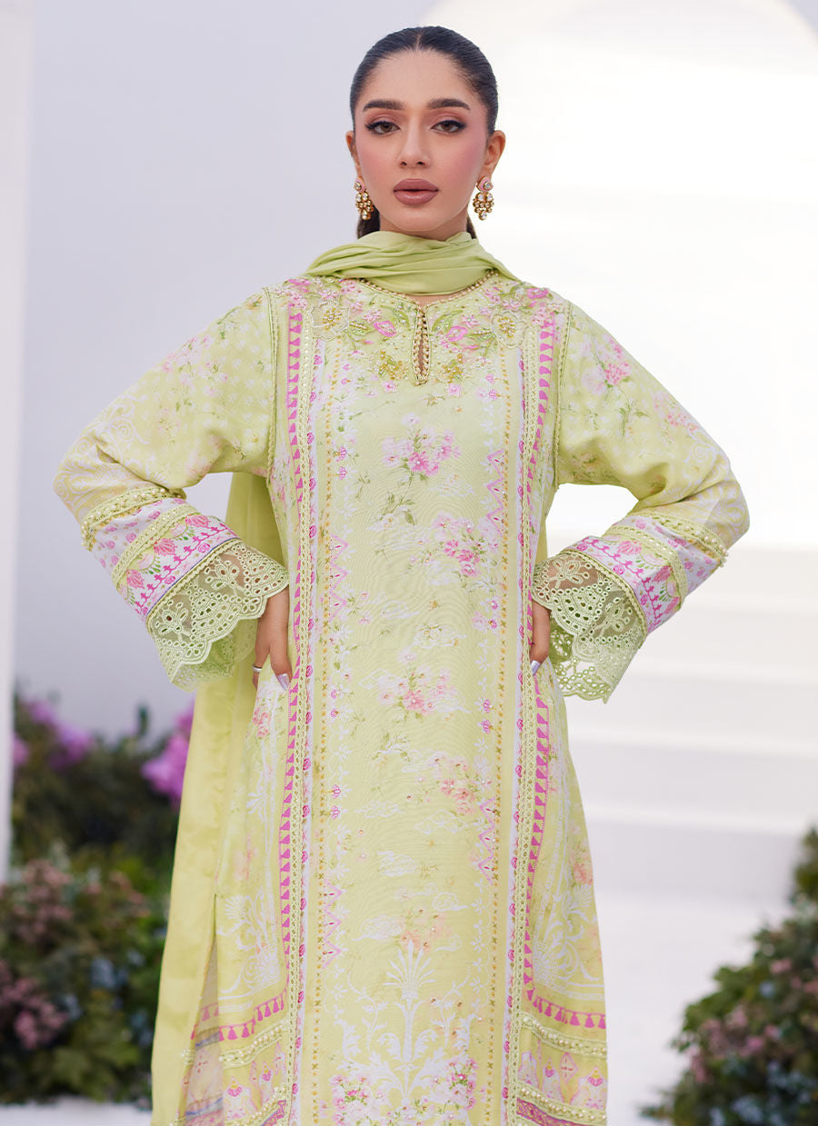 Farah Talib Aziz | Zaza Prints 24 | KELLY LIME SHIRT AND DUPATTA by Farah Talib Aziz - Designer Dress - Type: Ladies Clothes - Available at Libayah - 100% Original