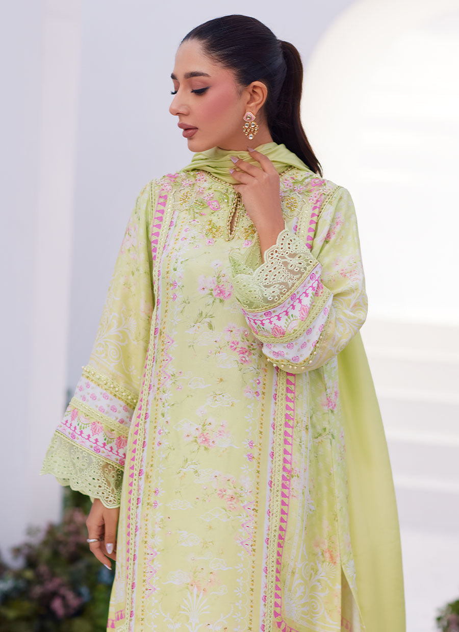 Farah Talib Aziz | Zaza Prints 24 | KELLY LIME SHIRT AND DUPATTA by Farah Talib Aziz - Designer Dress - Type: Ladies Clothes - Available at Libayah - 100% Original