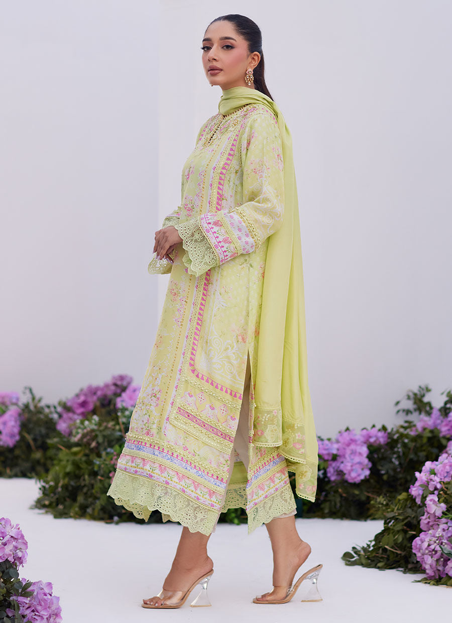 Farah Talib Aziz | Zaza Prints 24 | KELLY LIME SHIRT AND DUPATTA by Farah Talib Aziz - Designer Dress - Type: Ladies Clothes - Available at Libayah - 100% Original