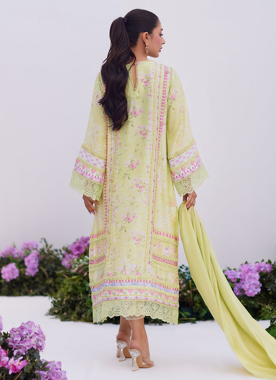 Farah Talib Aziz | Zaza Prints 24 | KELLY LIME SHIRT AND DUPATTA by Farah Talib Aziz - Designer Dress - Type: Ladies Clothes - Available at Libayah - 100% Original