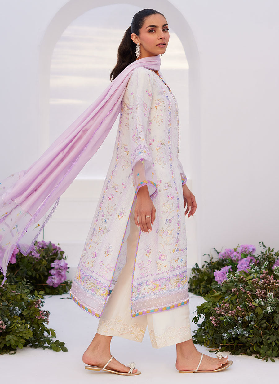 Farah Talib Aziz | Zaza Prints 24 | THISTLE LILAC SHIRT AND DUPATTA by Farah Talib Aziz - Designer Dress - Type: Ladies Clothes - Available at Libayah - 100% Original