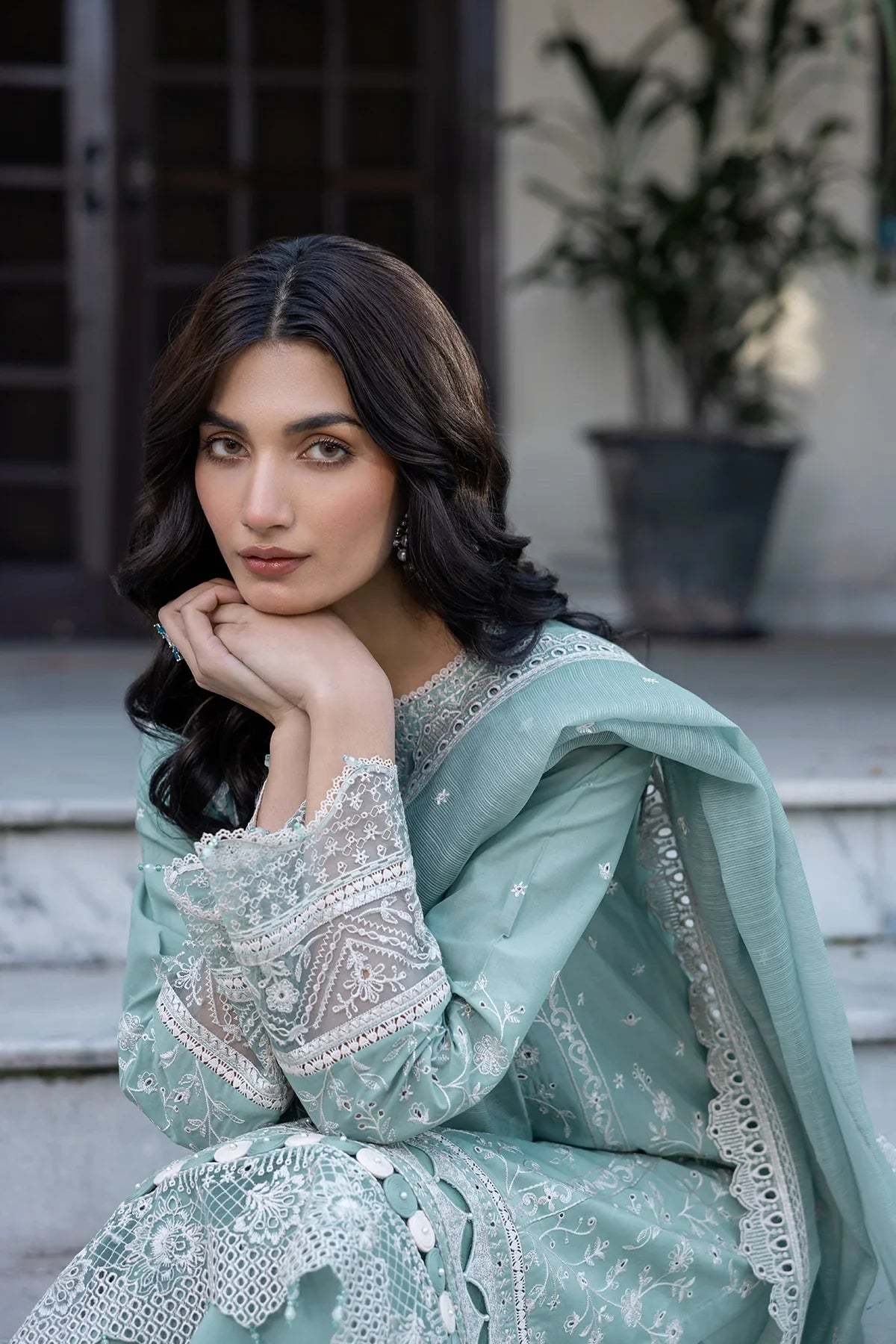 Farasha | Bahaar Embroidered Lawn | Aqua Pearl by Farasha - Designer Dress - Type: Ladies Clothes - Available at Libayah - 100% Original