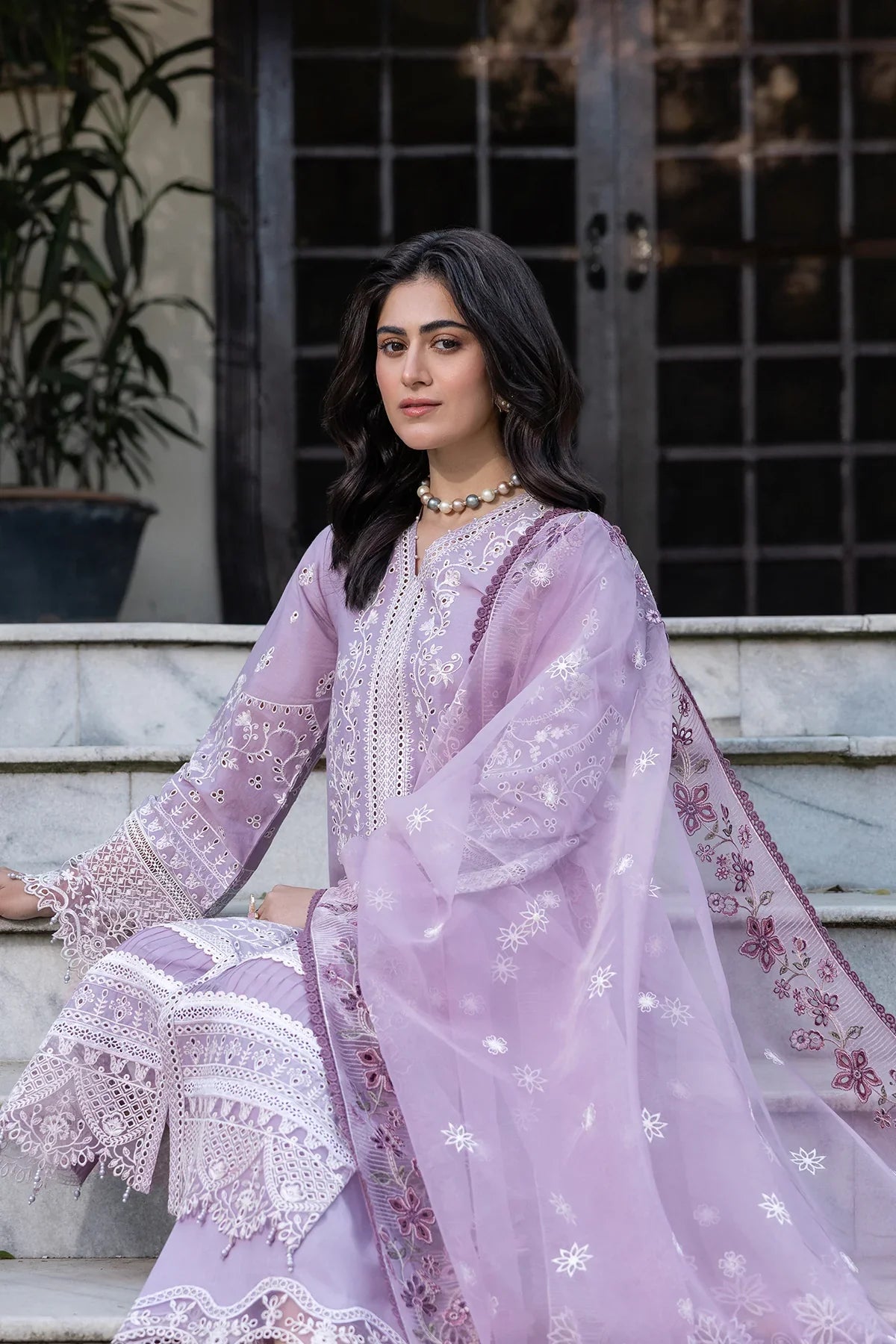 Farasha | Bahaar Embroidered Lawn | Lilac Florine by Farasha - Designer Dress - Type: Ladies Clothes - Available at Libayah - 100% Original