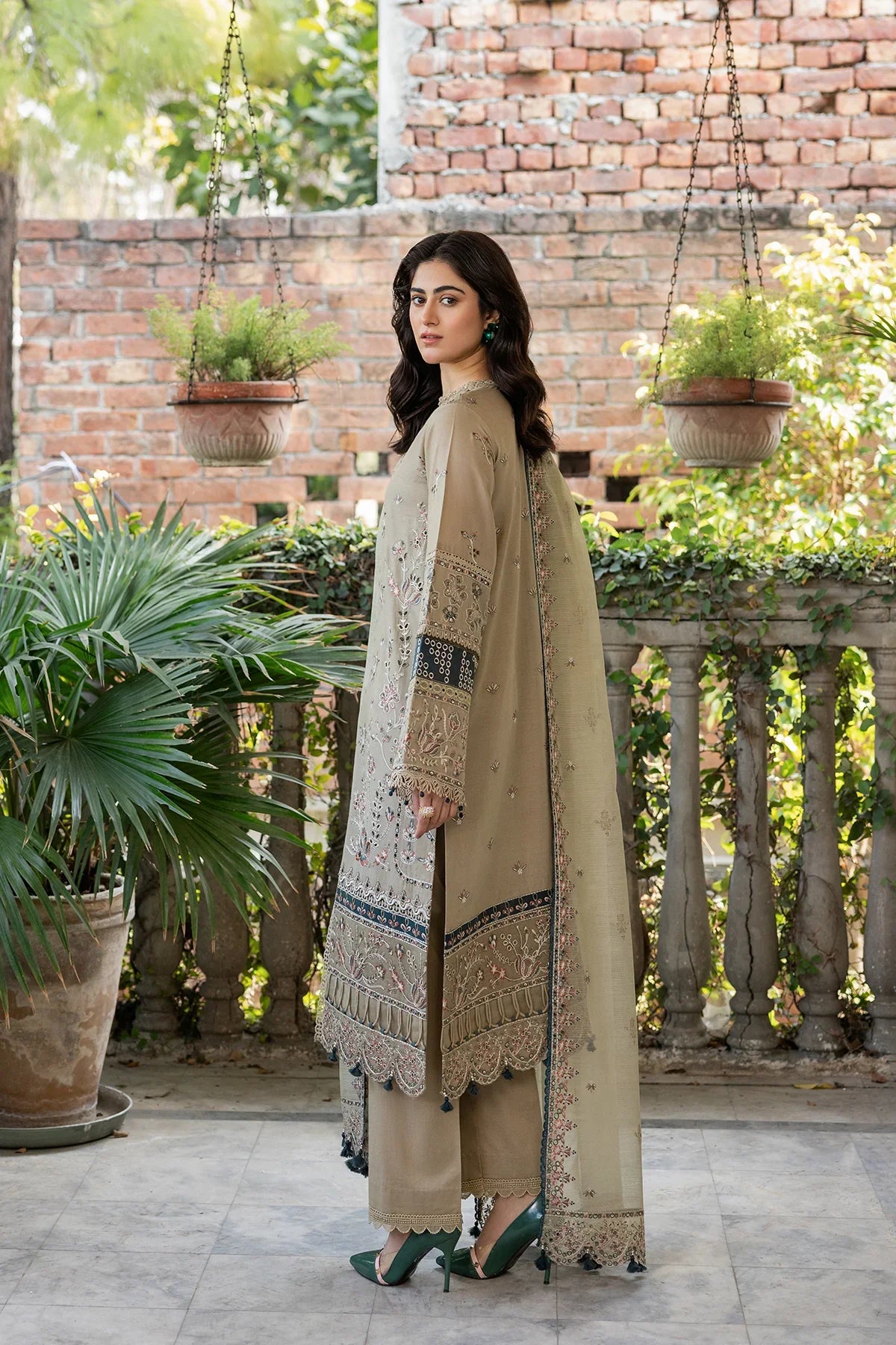 Farasha | Bahaar Embroidered Lawn | Whimsical Sage by Farasha - Designer Dress - Type: Ladies Clothes - Available at Libayah - 100% Original