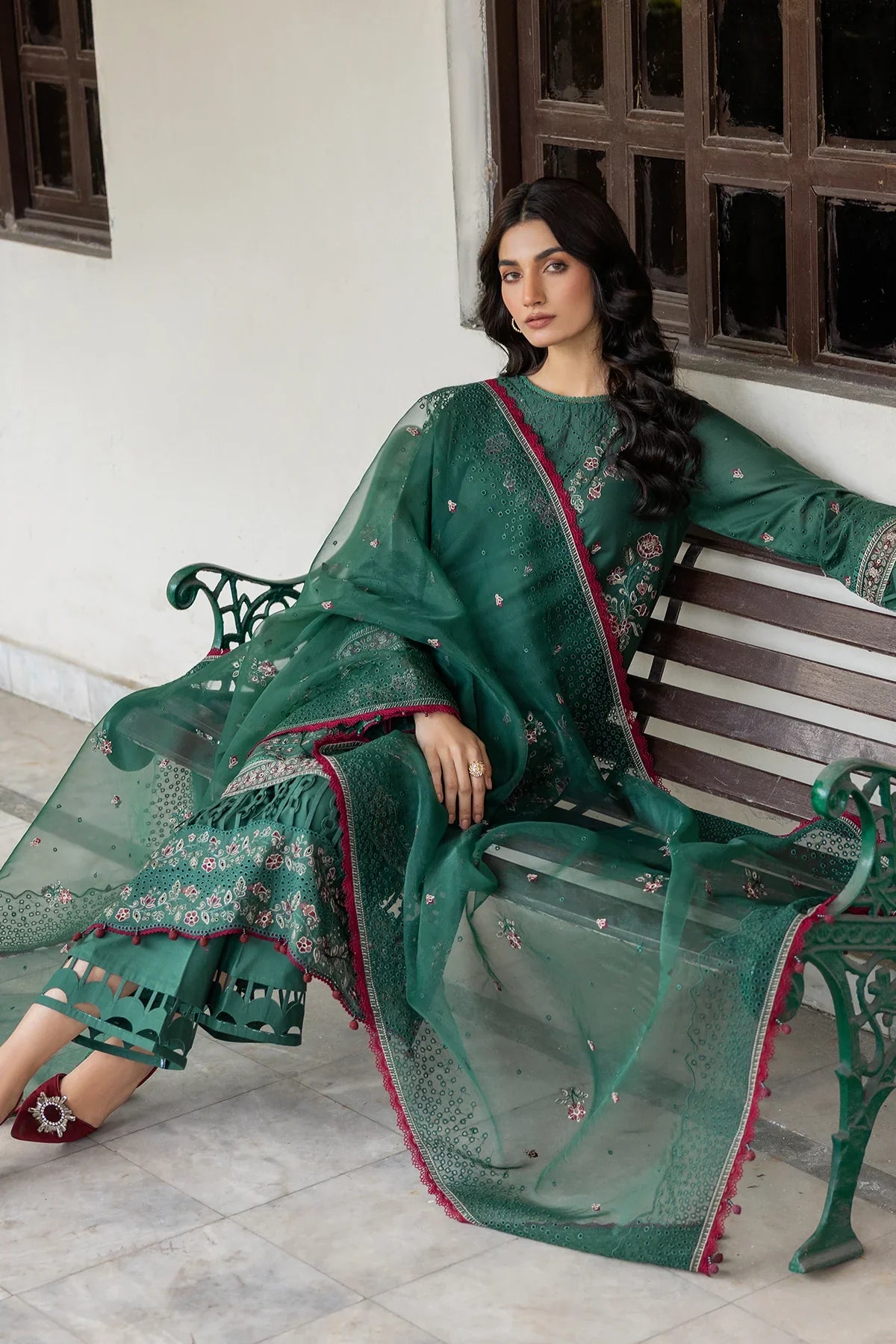 Farasha | Bahaar Embroidered Lawn | Azure Grace by Farasha - Designer Dress - Type: Ladies Clothes - Available at Libayah - 100% Original