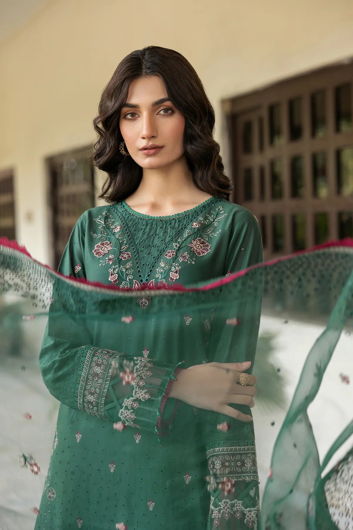 Farasha | Bahaar Embroidered Lawn | Azure Grace by Farasha - Designer Dress - Type: Ladies Clothes - Available at Libayah - 100% Original