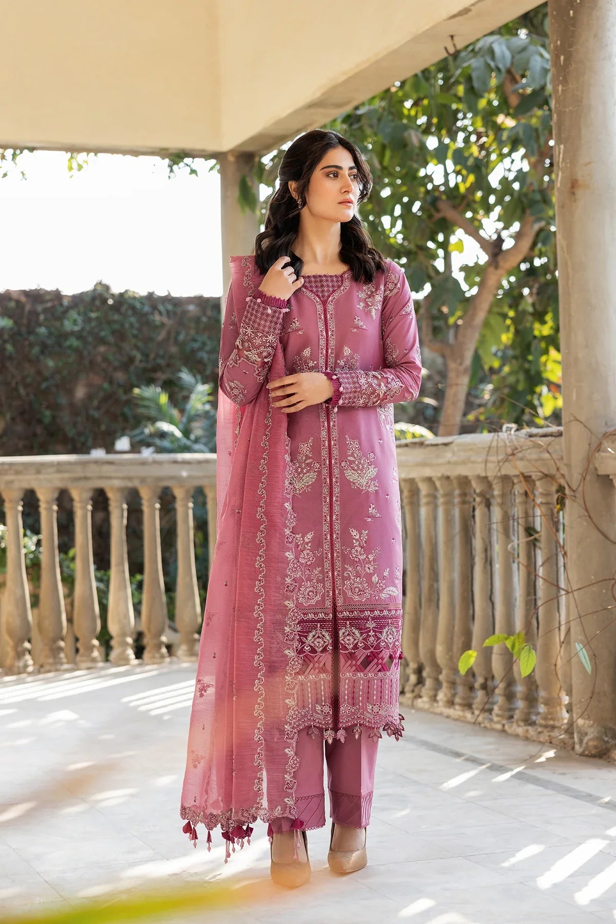 Farasha | Bahaar Embroidered Lawn | Rose Garland by Farasha - Designer Dress - Type: Ladies Clothes - Available at Libayah - 100% Original