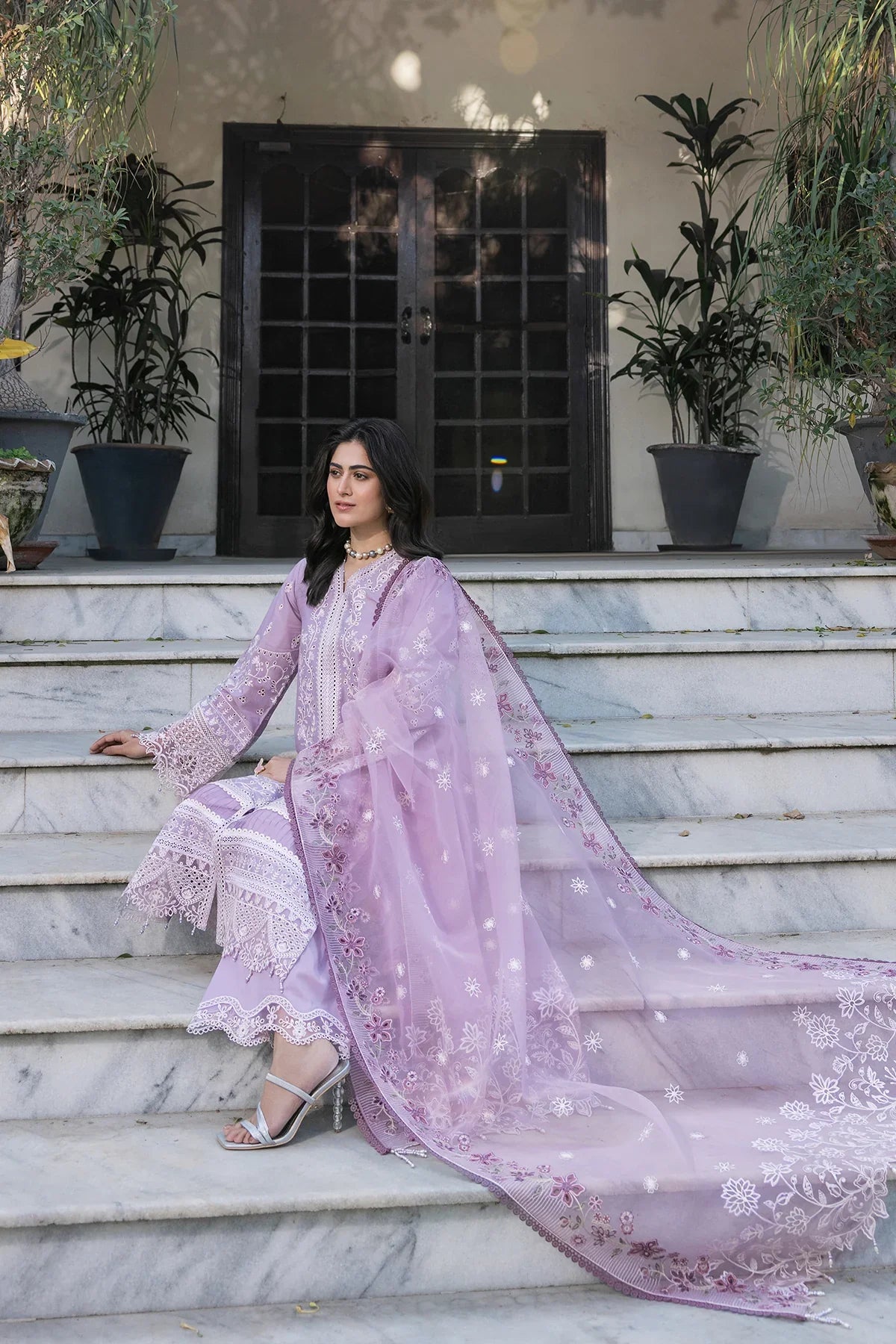 Farasha | Bahaar Embroidered Lawn | Lilac Florine by Farasha - Designer Dress - Type: Ladies Clothes - Available at Libayah - 100% Original