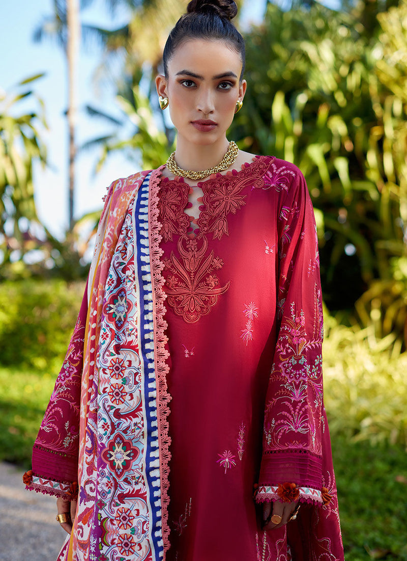 Farah Talib Aziz | Suay Lawn 24 | ENZO RED by Farah Talib Aziz - Designer Dress - Type: Ladies Clothes - Available at Libayah - 100% Original
