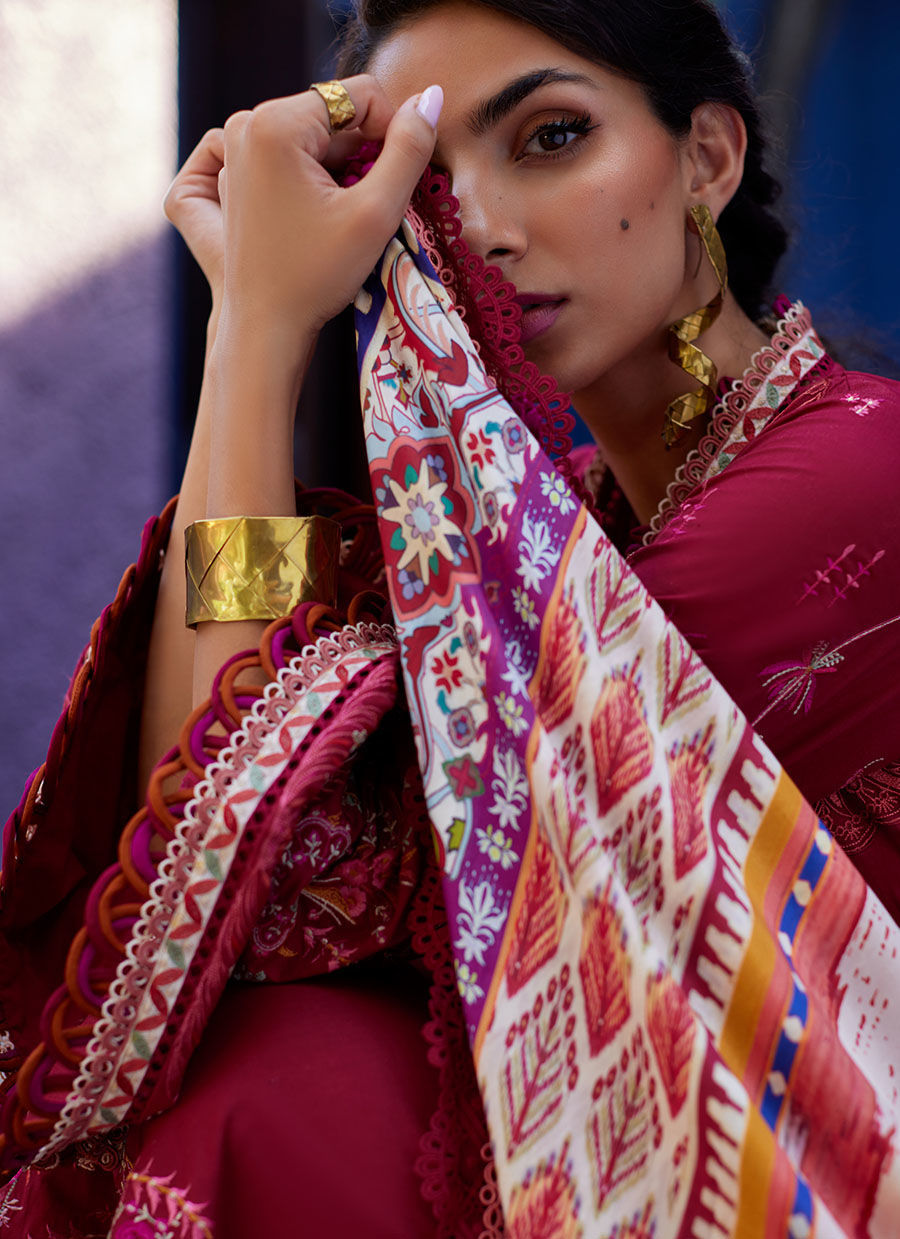 Farah Talib Aziz | Suay Lawn 24 | ENZO RED by Farah Talib Aziz - Designer Dress - Type: Ladies Clothes - Available at Libayah - 100% Original