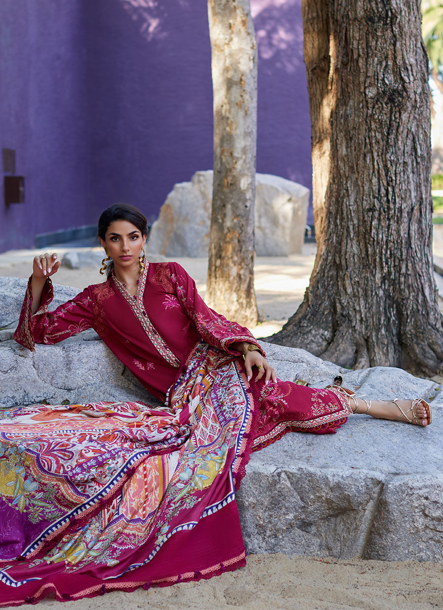 Farah Talib Aziz | Suay Lawn 24 | ENZO RED by Farah Talib Aziz - Designer Dress - Type: Ladies Clothes - Available at Libayah - 100% Original