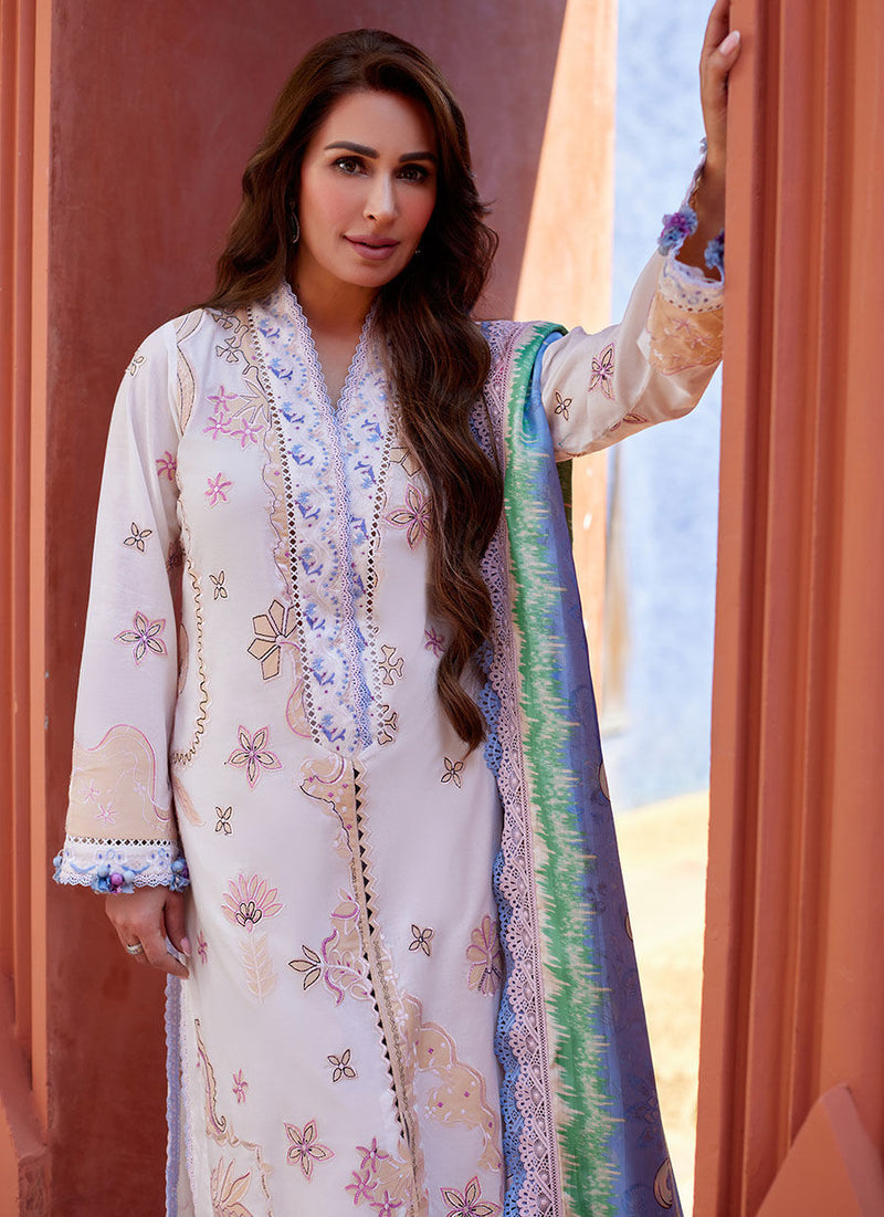 Farah Talib Aziz | Suay Lawn 24 | MIWA IVORY by Farah Talib Aziz - Designer Dress - Type: Ladies Clothes - Available at Libayah - 100% Original