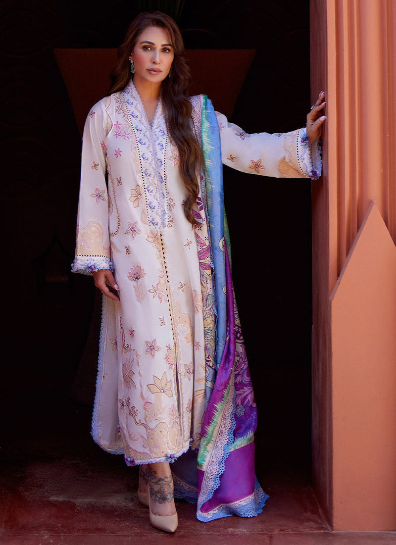 Farah Talib Aziz | Suay Lawn 24 | MIWA IVORY by Farah Talib Aziz - Designer Dress - Type: Ladies Clothes - Available at Libayah - 100% Original