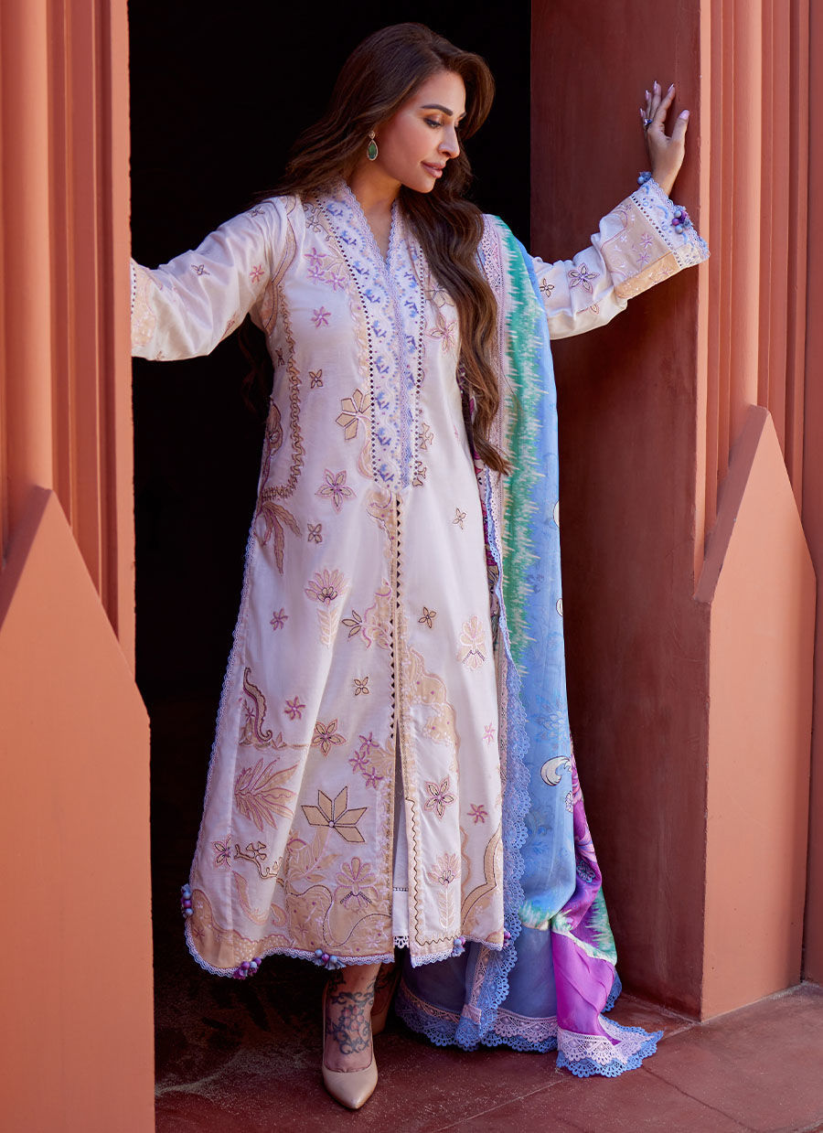 Farah Talib Aziz | Suay Lawn 24 | MIWA IVORY by Farah Talib Aziz - Designer Dress - Type: Ladies Clothes - Available at Libayah - 100% Original