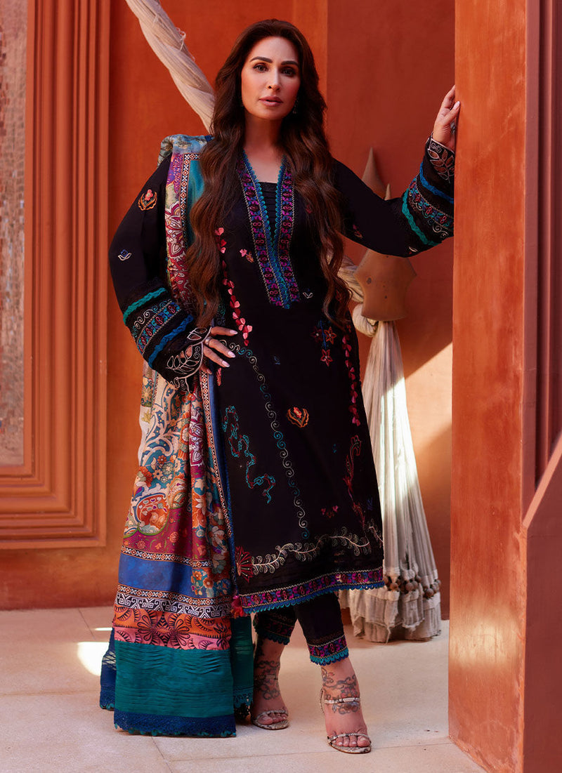 Farah Talib Aziz | Suay Lawn 24 | ILARIA BLACK by Farah Talib Aziz - Designer Dress - Type: Ladies Clothes - Available at Libayah - 100% Original