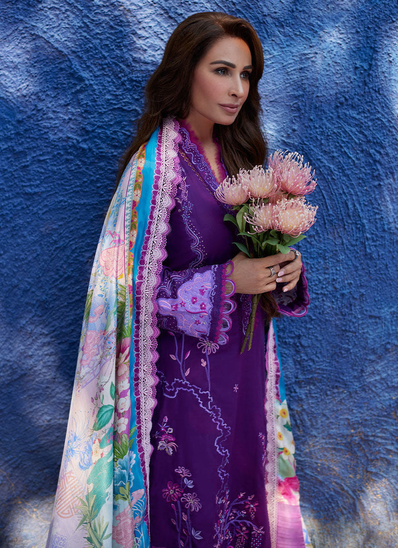 Farah Talib Aziz | Suay Lawn 24 | YURI PURPLE by Farah Talib Aziz - Designer Dress - Type: Ladies Clothes - Available at Libayah - 100% Original