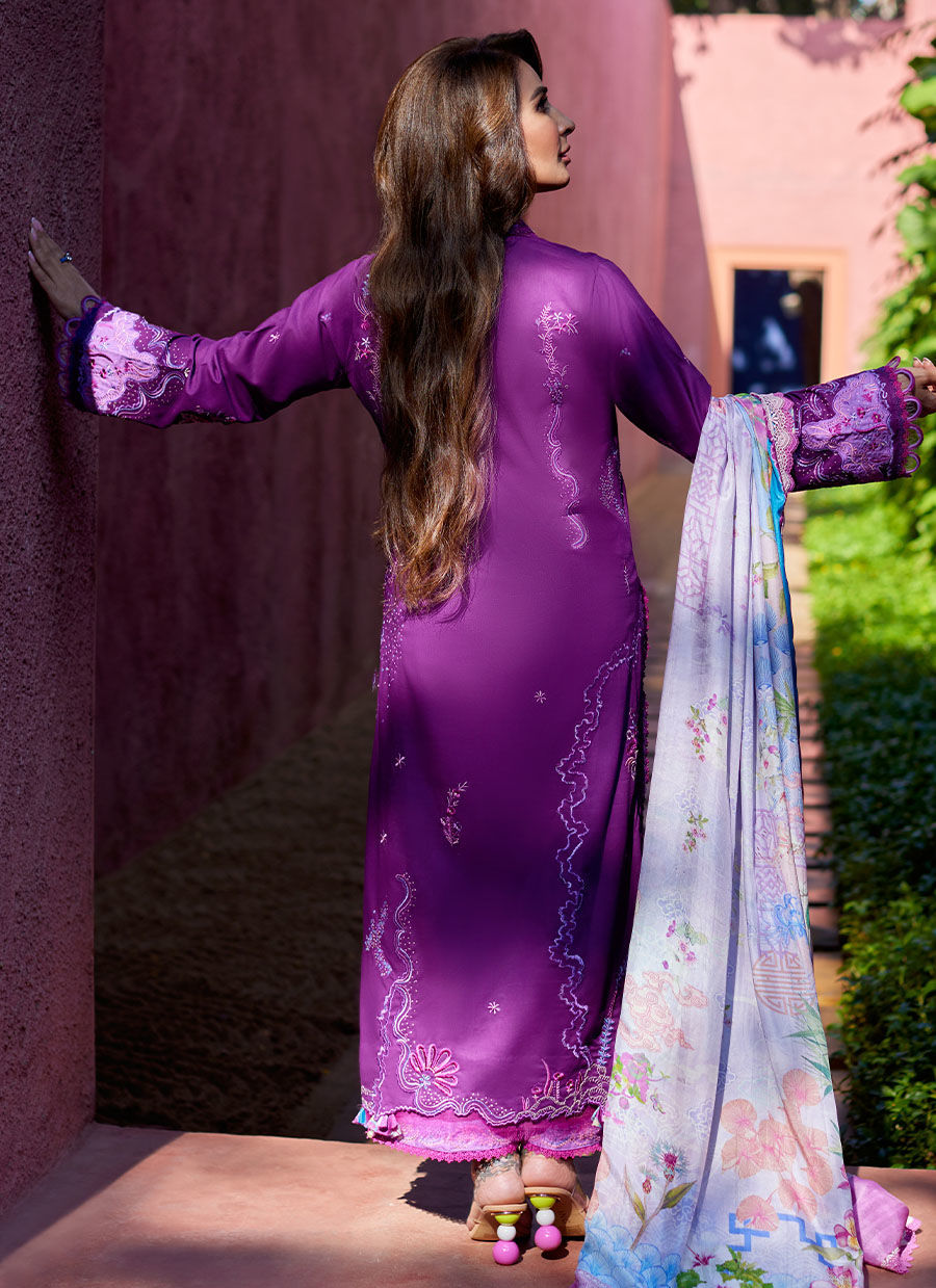 Farah Talib Aziz | Suay Lawn 24 | YURI PURPLE by Farah Talib Aziz - Designer Dress - Type: Ladies Clothes - Available at Libayah - 100% Original