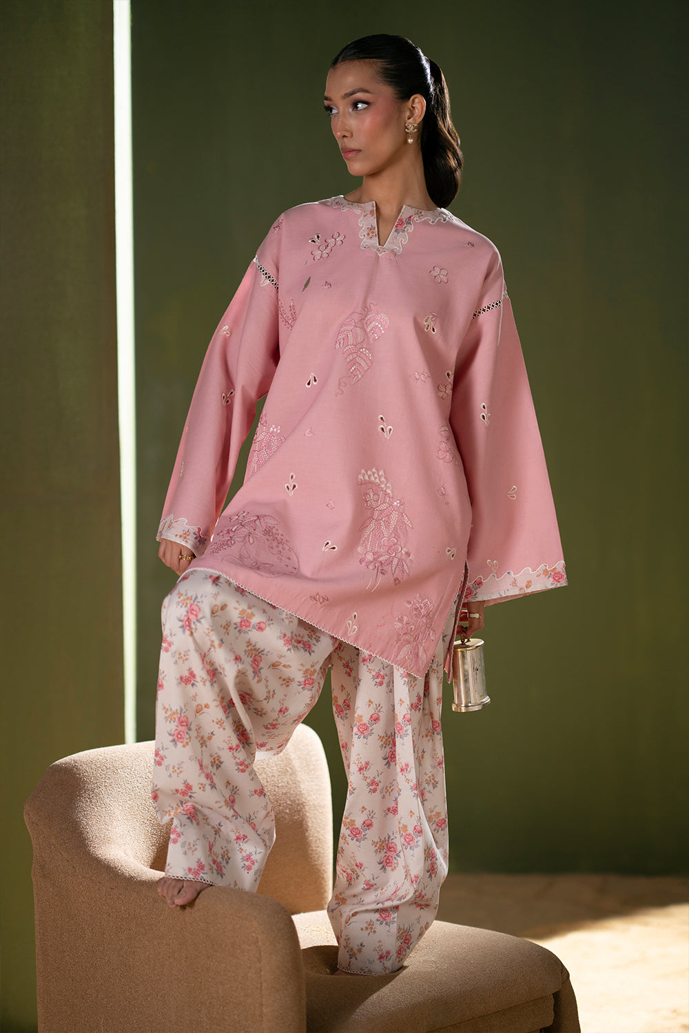 Saira Rizwan | Joolie Co ords | JOOLIE PINK - JBP25-08 by Saira Rizwan - Designer Dress  - Type : Ladies Clothes - Available at Libayah - 100% Original 
