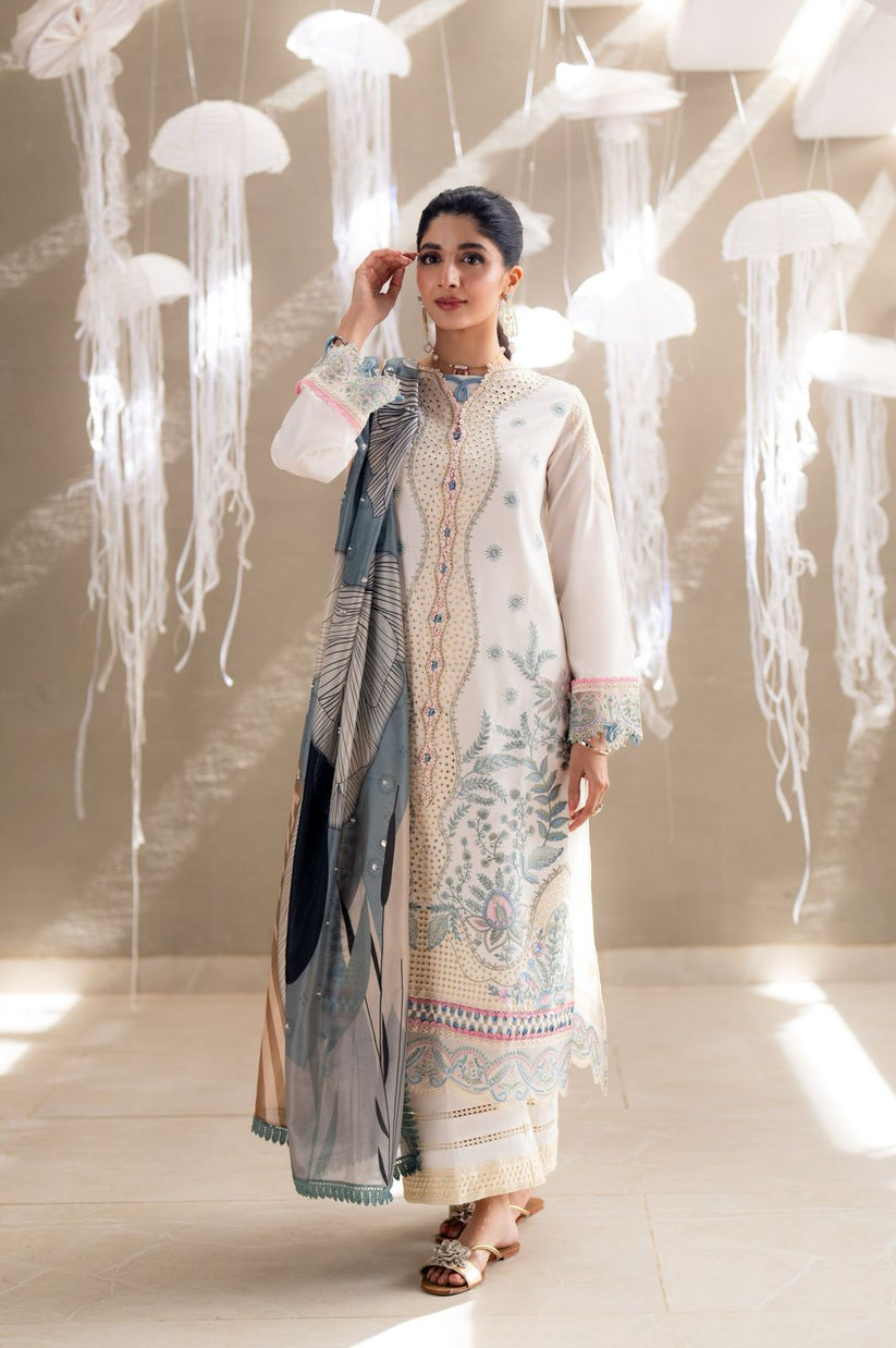 Aabyaan | Saagar Luxury Lawn 25 | ZAIRA (AS-09) by Aabyaan - Designer Dress - Type: Ladies Clothes - Available at Libayah - 100% Original