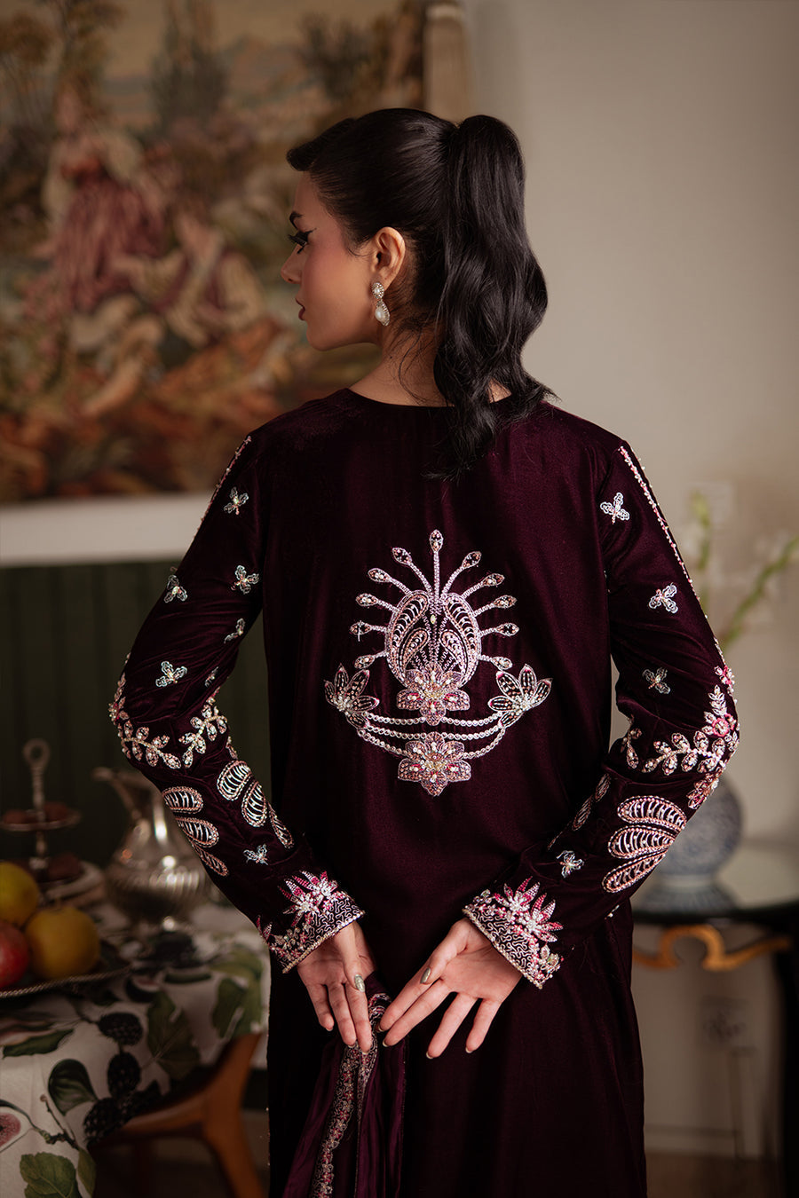 Saira Rizwan | Velvet Pret 25 | SHABNAM-SRVP25-05 by Saira Rizwan - Designer Dress - Type : Ladies Clothes - Available at Libayah - 100% Original 
