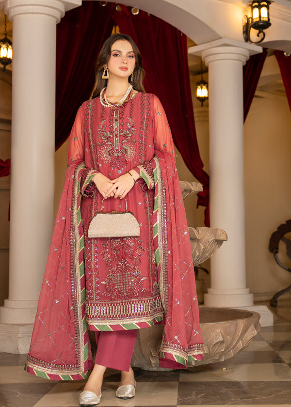 Strawberry | Rimjhim Chiffon Collection | FLS-RJ-003 by Strawberry - Designer Dress - Type: Ladies Clothes - Available at Libayah - 100% Original