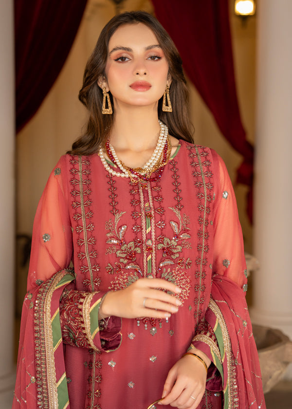 Strawberry | Rimjhim Chiffon Collection | FLS-RJ-003 by Strawberry - Designer Dress - Type: Ladies Clothes - Available at Libayah - 100% Original