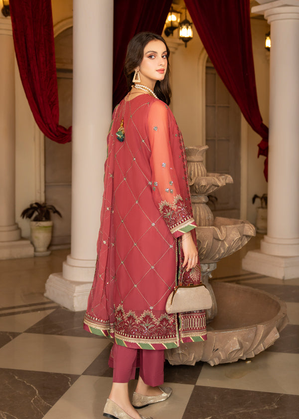 Strawberry | Rimjhim Chiffon Collection | FLS-RJ-003 by Strawberry - Designer Dress - Type: Ladies Clothes - Available at Libayah - 100% Original