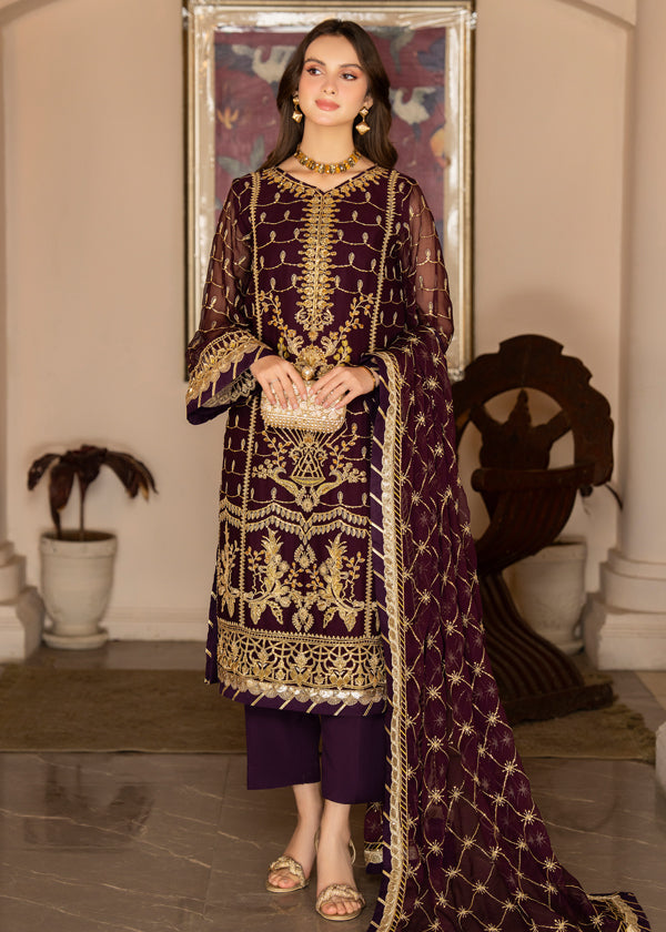 Strawberry | Rimjhim Chiffon Collection | FLS-RJ-004 by Strawberry - Designer Dress - Type: Ladies Clothes - Available at Libayah - 100% Original