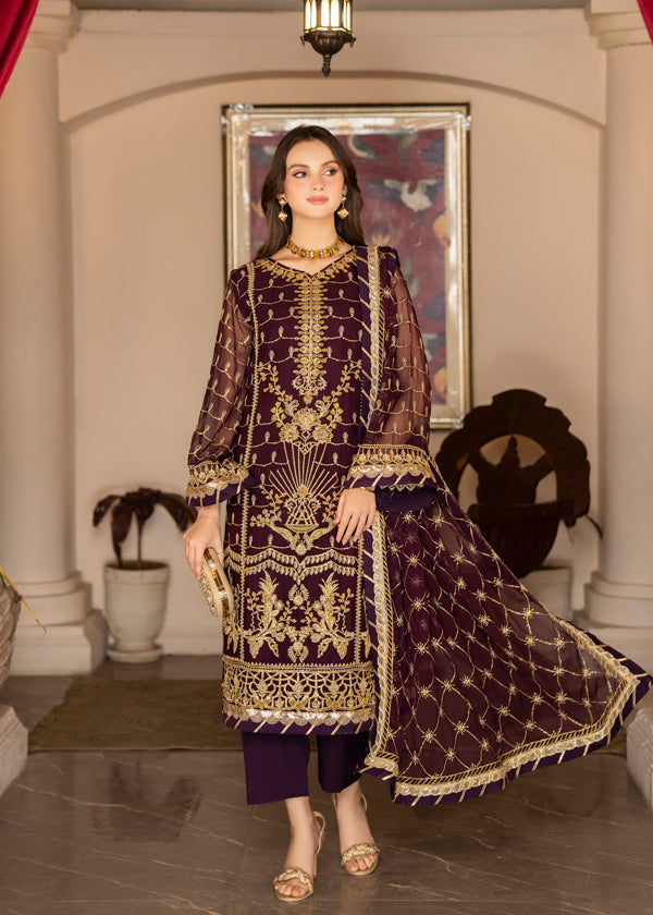 Strawberry | Rimjhim Chiffon Collection | FLS-RJ-004 by Strawberry - Designer Dress - Type: Ladies Clothes - Available at Libayah - 100% Original