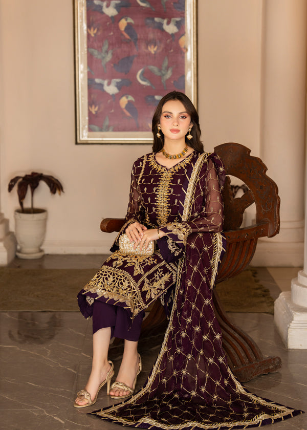 Strawberry | Rimjhim Chiffon Collection | FLS-RJ-004 by Strawberry - Designer Dress - Type: Ladies Clothes - Available at Libayah - 100% Original