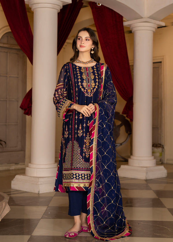 Strawberry | Rimjhim Chiffon Collection | FLS-RJ-005 by Strawberry - Designer Dress - Type: Ladies Clothes - Available at Libayah - 100% Original