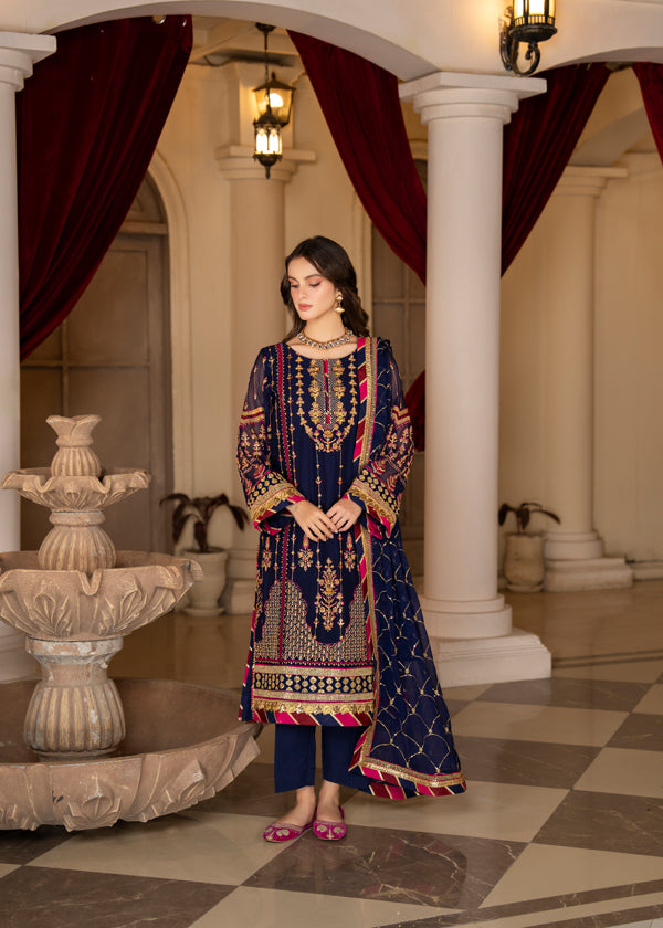 Strawberry | Rimjhim Chiffon Collection | FLS-RJ-005 by Strawberry - Designer Dress - Type: Ladies Clothes - Available at Libayah - 100% Original