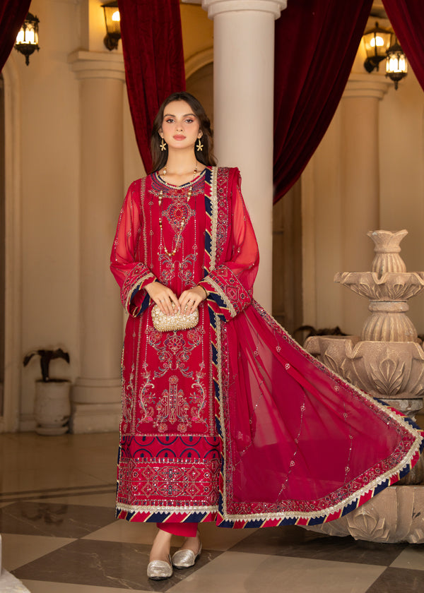Strawberry | Rimjhim Chiffon Collection | FLS-RJ-007 by Strawberry - Designer Dress - Type: Ladies Clothes - Available at Libayah - 100% Original
