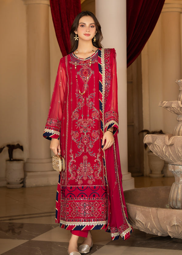 Strawberry | Rimjhim Chiffon Collection | FLS-RJ-007 by Strawberry - Designer Dress - Type: Ladies Clothes - Available at Libayah - 100% Original