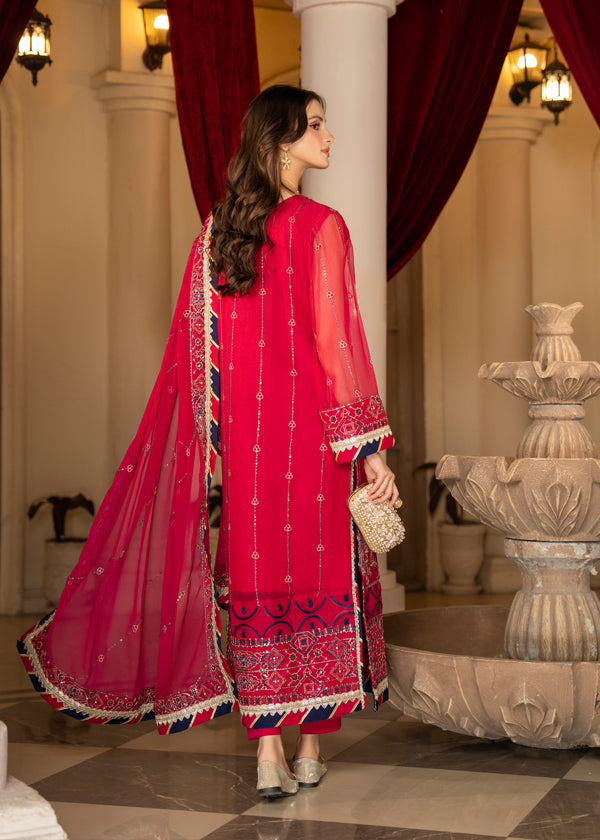 Strawberry | Rimjhim Chiffon Collection | FLS-RJ-007 by Strawberry - Designer Dress - Type: Ladies Clothes - Available at Libayah - 100% Original
