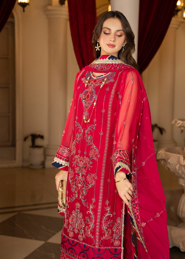 Strawberry | Rimjhim Chiffon Collection | FLS-RJ-007 by Strawberry - Designer Dress - Type: Ladies Clothes - Available at Libayah - 100% Original