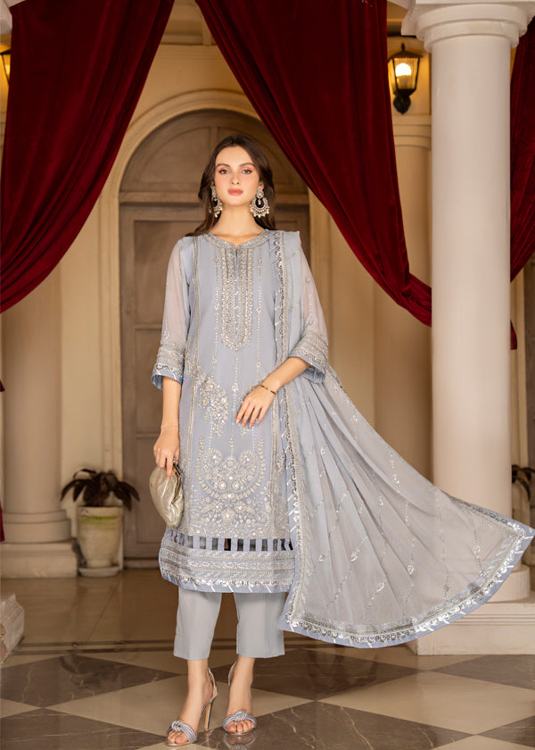 Strawberry | Rimjhim Chiffon Collection | FLS-RJ-008 by Strawberry - Designer Dress - Type: Ladies Clothes - Available at Libayah - 100% Original