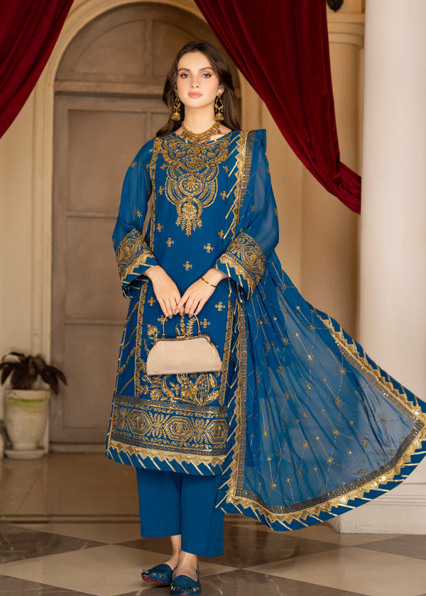 Strawberry | Rimjhim Chiffon Collection | FLS-RJ-010 by Strawberry - Designer Dress - Type: Ladies Clothes - Available at Libayah - 100% Original