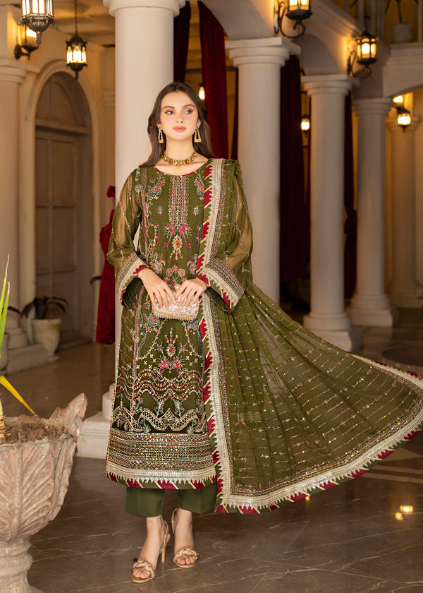 Strawberry | Rimjhim Chiffon Collection | FLS-RJ-002 by Strawberry - Designer Dress - Type: Ladies Clothes - Available at Libayah - 100% Original