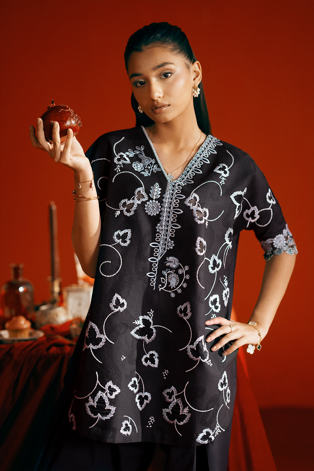 Saira Rizwan | Joolie Co ords | JOOLIE BLACK - JBP25-06 by Saira Rizwan - Designer Dress  - Type : Ladies Clothes - Available at Libayah - 100% Original 