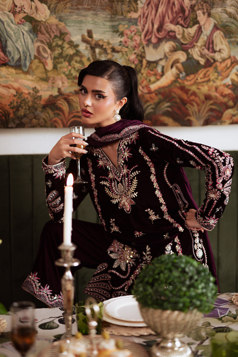 Saira Rizwan | Velvet Pret 25 | SHABNAM-SRVP25-05 by Saira Rizwan - Designer Dress - Type : Ladies Clothes - Available at Libayah - 100% Original 
