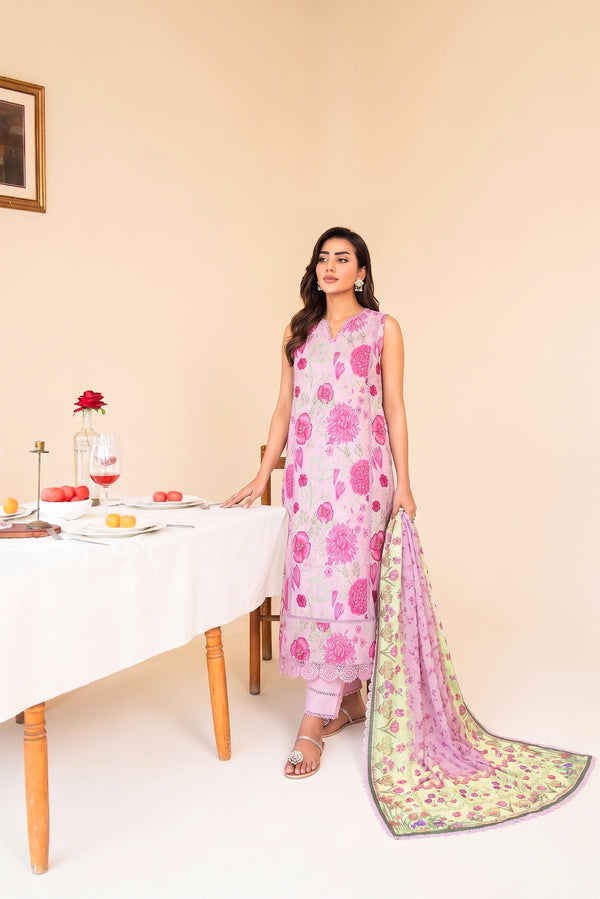 Faiza Faisal | FNF Printed Lawn | FUCHSIA PINK by Faiza Faisal - Designer Dress  - Type : Ladies Clothes - Available at Libayah - 100% Original 