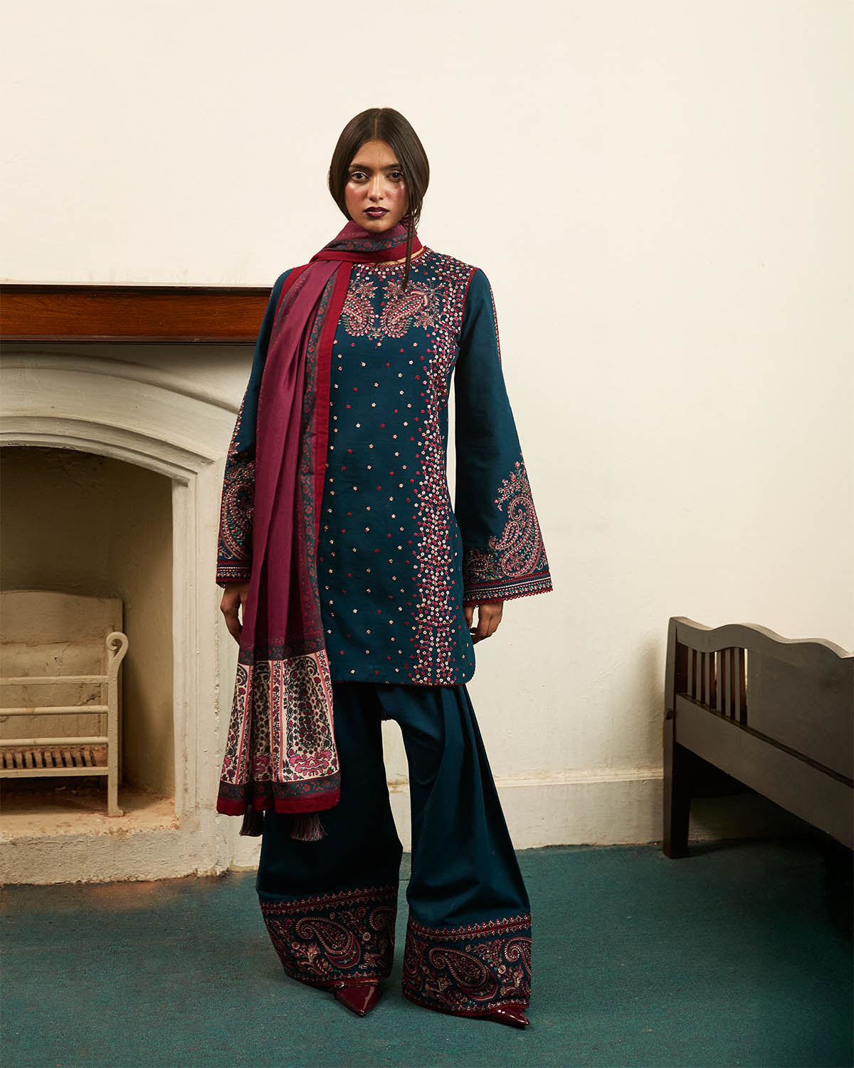 Jugnu | Winter Edit 24 | ASHEN by Jugnu - Designer Dress - Type: Ladies Clothes - Available at Libayah - 100% Original