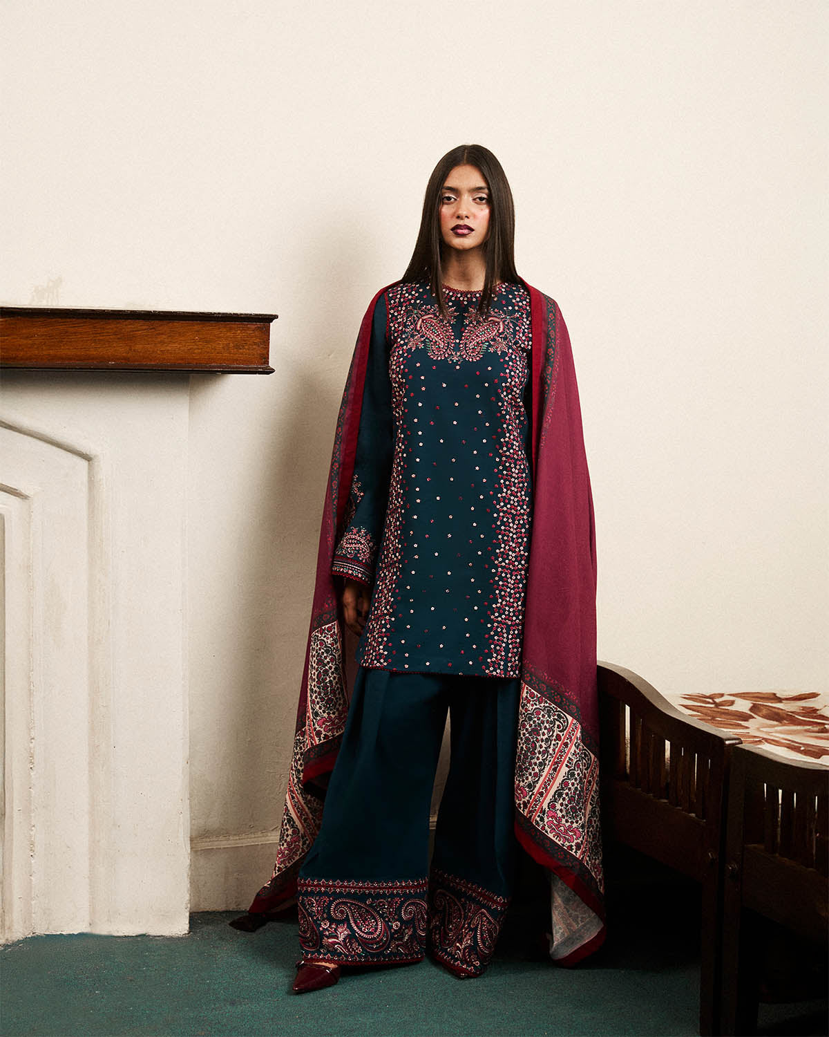 Jugnu | Winter Edit 24 | ASHEN by Jugnu - Designer Dress - Type: Ladies Clothes - Available at Libayah - 100% Original