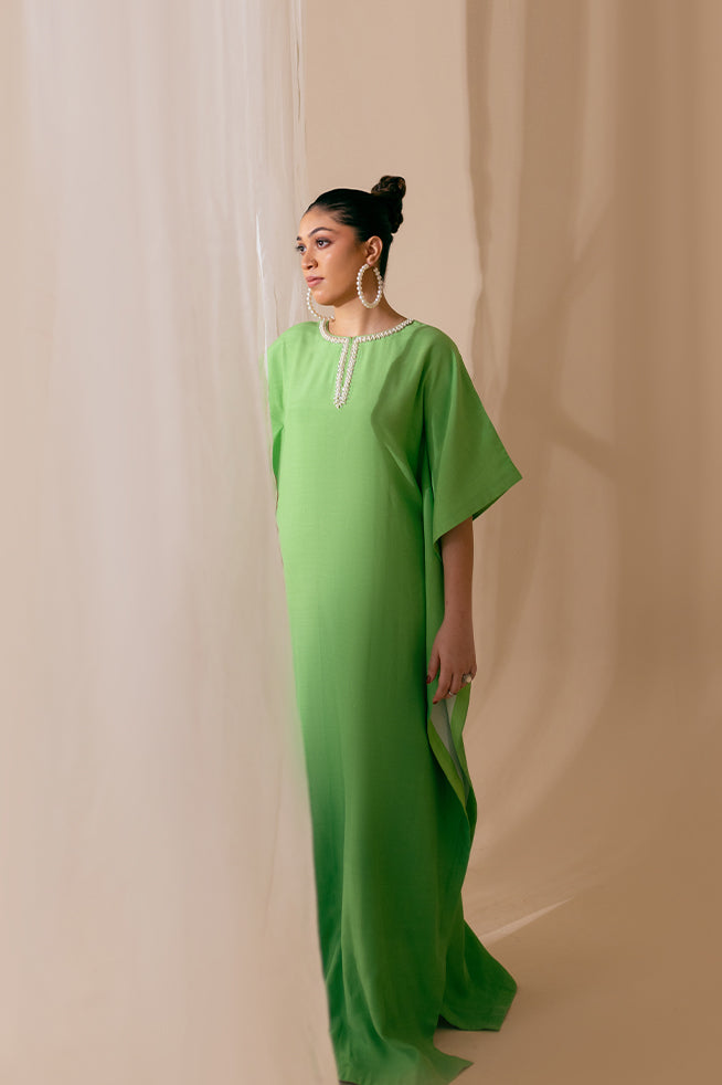 Fozia Khalid | Kaftaan | Mint Dusk by Fozia Khalid - Designer Dress - Type: Ladies Clothes - Available at Libayah - 100% Original