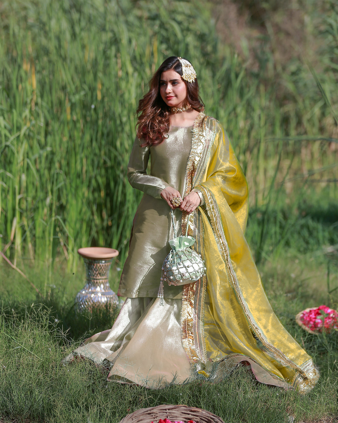 Zar | Gharara Formals | Gold/Yellow by Zar - Designer Dress - Type: Ladies Clothes - Available at Libayah - 100% Original
