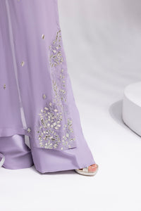 Amani | Aira Festive Wear | ZARIN Gota Embellished Georgette Shirt with Wide-Leg Pants & Mukesh Dupatta by Amani - Designer Dress  - Type : Ladies Clothes - Available at Libayah - 100% Original 