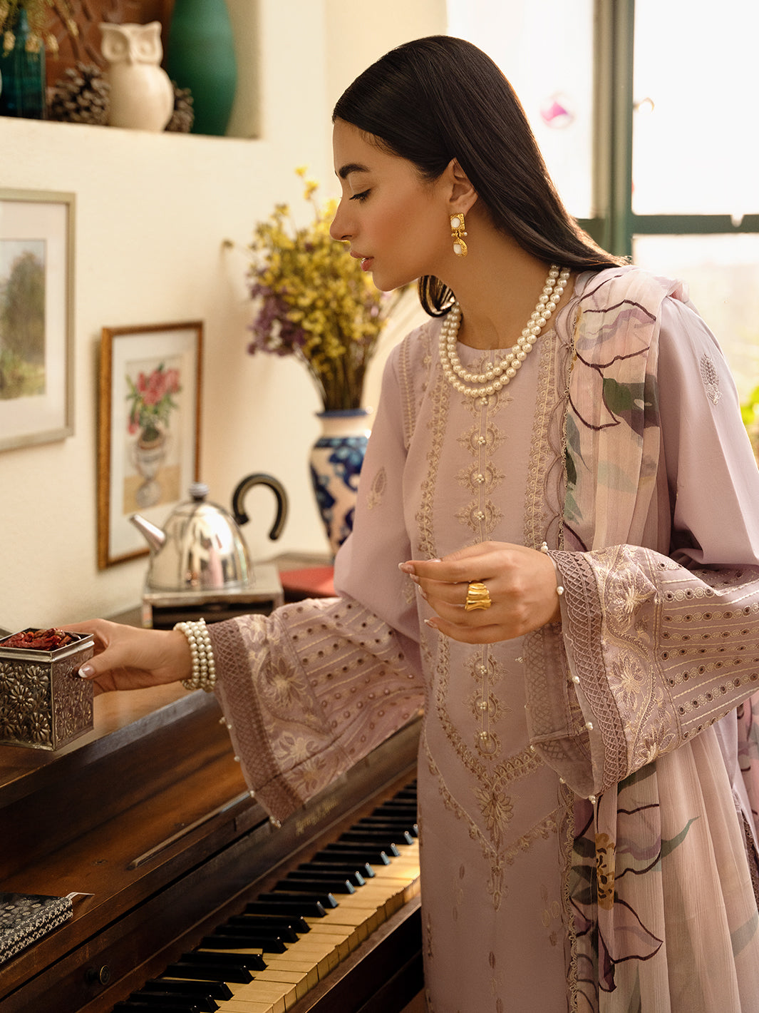 Izel | Dastak Luxury Lawn | GUL by Izel - Designer Dress - Type: Ladies Clothes - Available at Libayah - 100% Original