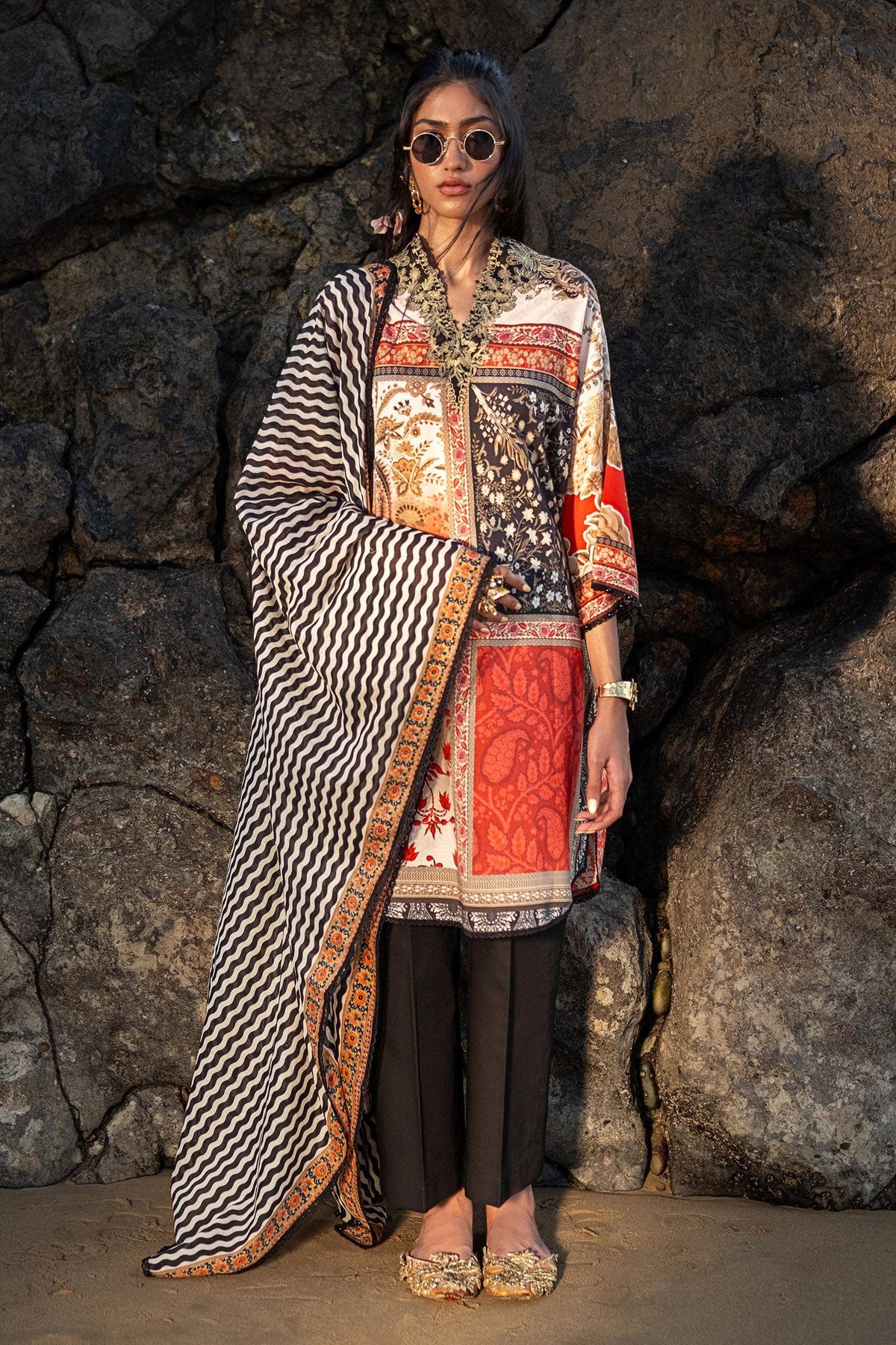 Sana Safinaz | Mahay Spring 24 | H241-028A-2BG by Sana Safinaz - Designer Dress - Type: Ladies Clothes - Available at Libayah - 100% Original